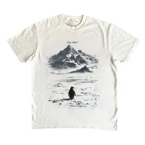 Lone Penguin Mountain Meme T-Shirt, Vintage 90s Escape The Matrix Graphic Tee, Motivational Gifts- Unisex Menswear & Womenswear - Streetwear Tops - Casual Cotton Crewneck Shortsleeve Tshirt