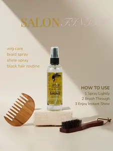 African Essence Hair Polish Spray Anti Frizz Curl & Serum UV Protection Long Lasting Shine Non Greasy Oil Free Formula for Wigs Braids & Natural Hair