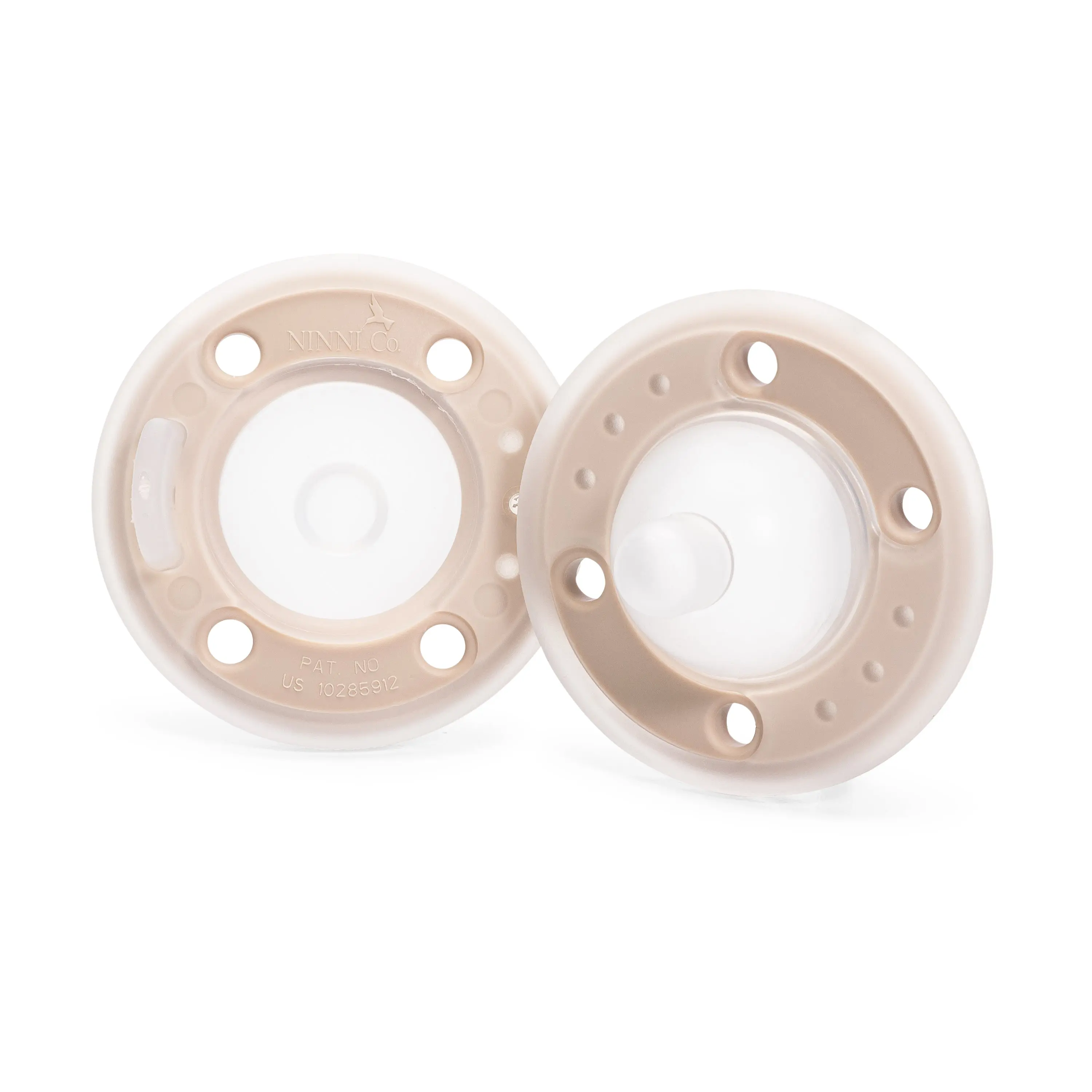 Ninni Co Pacifier Oatmeal 2 Pack Soft BPA-Free Silicone Orthodontic Pacifier for Breastfed Babies | 0-24 Months