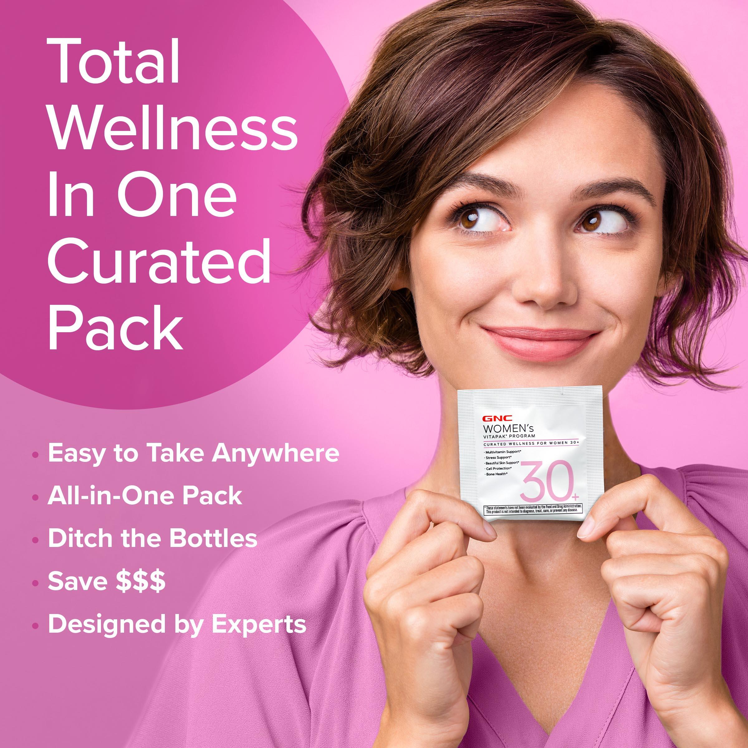 GNC 3-Pack Bundle: Women's 30+ Vitapak, 90 day supply, Multivitamin for Daily, Stress & Bone Support, Skin Protection, Edible Supplements, Jumpstart