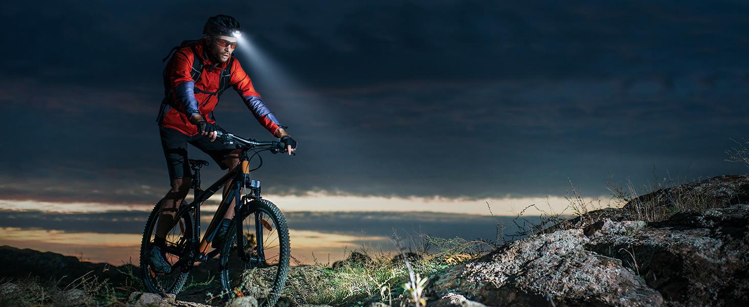 Lepro LED Headlamp Rechargeable - Super Bright Head Lamp with 5 Modes for Camping & Hiking Gear Essentials, IPX4 Waterproof Headlight Flashlight with Red Light, USB Cable Included