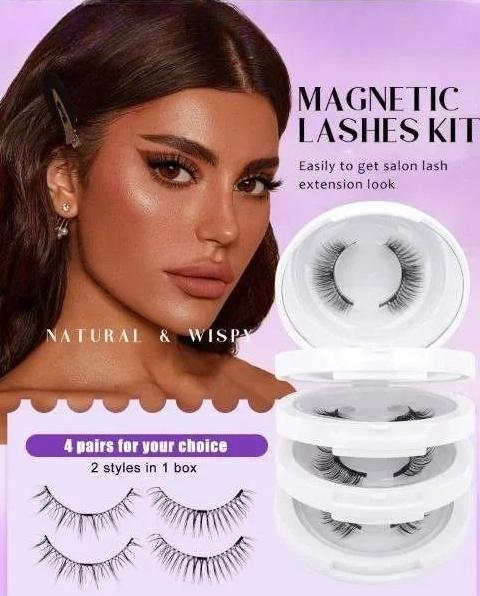 (Please Check Quantity) Soft Magnetic Eyelashes Natural Look Kit No Glue Needed Reusable False Lashes Comfortable Fit Easy Wear Remove for Home Use Youth Makeup Cosmetic