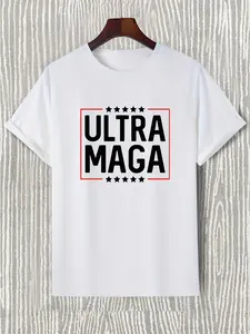 Men's Casual "Ultra Maga" Print Crew Neck Short Sleeves T-shirts For Summer
