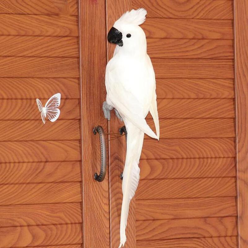 35CM Foam Macaw Lawn Doll Decoration Fake Animal Bird Garden Props Simulation Parrot Manual