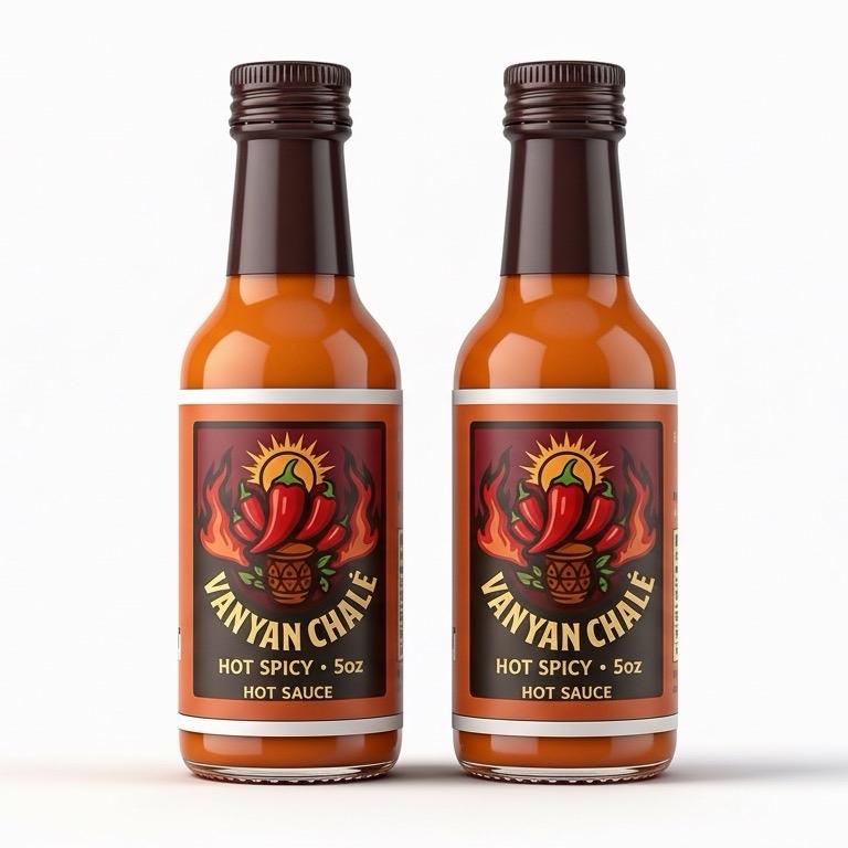 Vanyan Chale Hot Sauce 2 Pack - Hot Spicy 5oz Bottles for Flavorful Dishes