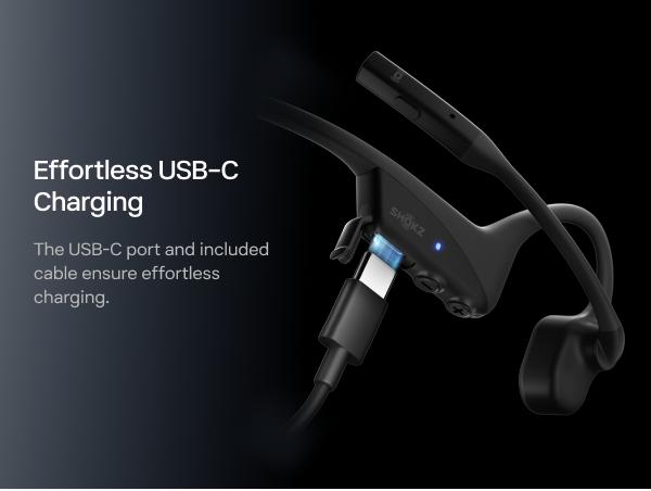 OpenComm2 UC 2025 Upgrade - Open-Ear Wireless Computer Headset with Boom Mic, Bone Conduction Bluetooth Stereo Headphones, USB-A/C Dongle Compatible with PC and Mac, Zoom Certified - C120UC