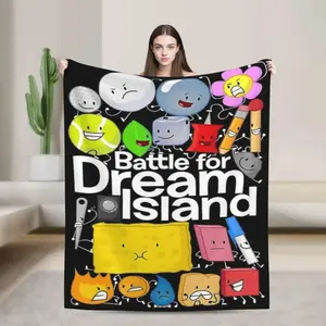 Aura Blankets Funny BFDI Ultra-Soft Flannel Blanket For Couch Sofa, Anime Characters Lightweight Throw Blanket For Living Room,All Seasons