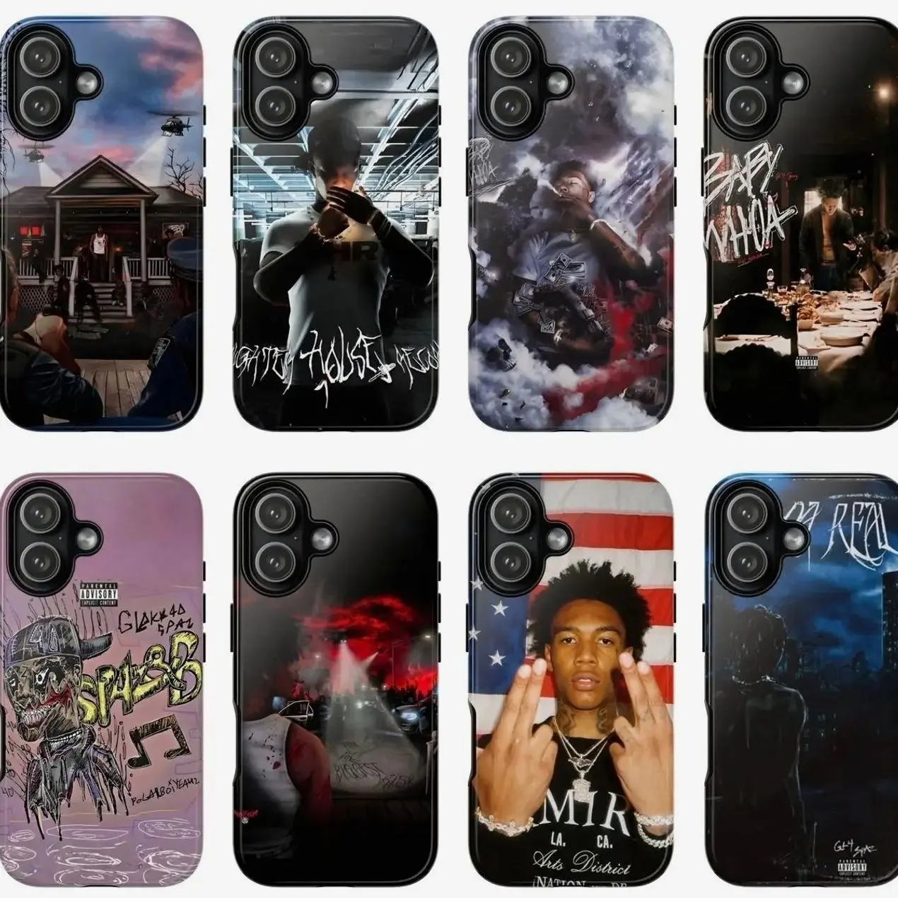8 Styles Glokk40spaz Rapper Underground Phonecase, Glokk40spaz Album Phonecase, Compatible with iPhone X, 11, 12, 13, 14, 15, 16, 17 & more