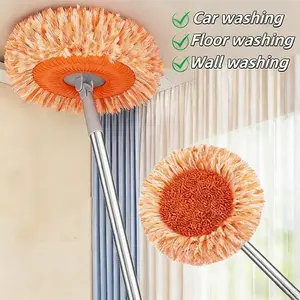 Sunflower Mop Broom,Retractable Ceiling Mop, Dust Mop, Flexible Rotating Mop, Wall Mop, Wet and Dry Mop, Floor Tile Glass Window Car Cleaning Mop, Cleaning Supplies, Cleaning Tools Household Item
