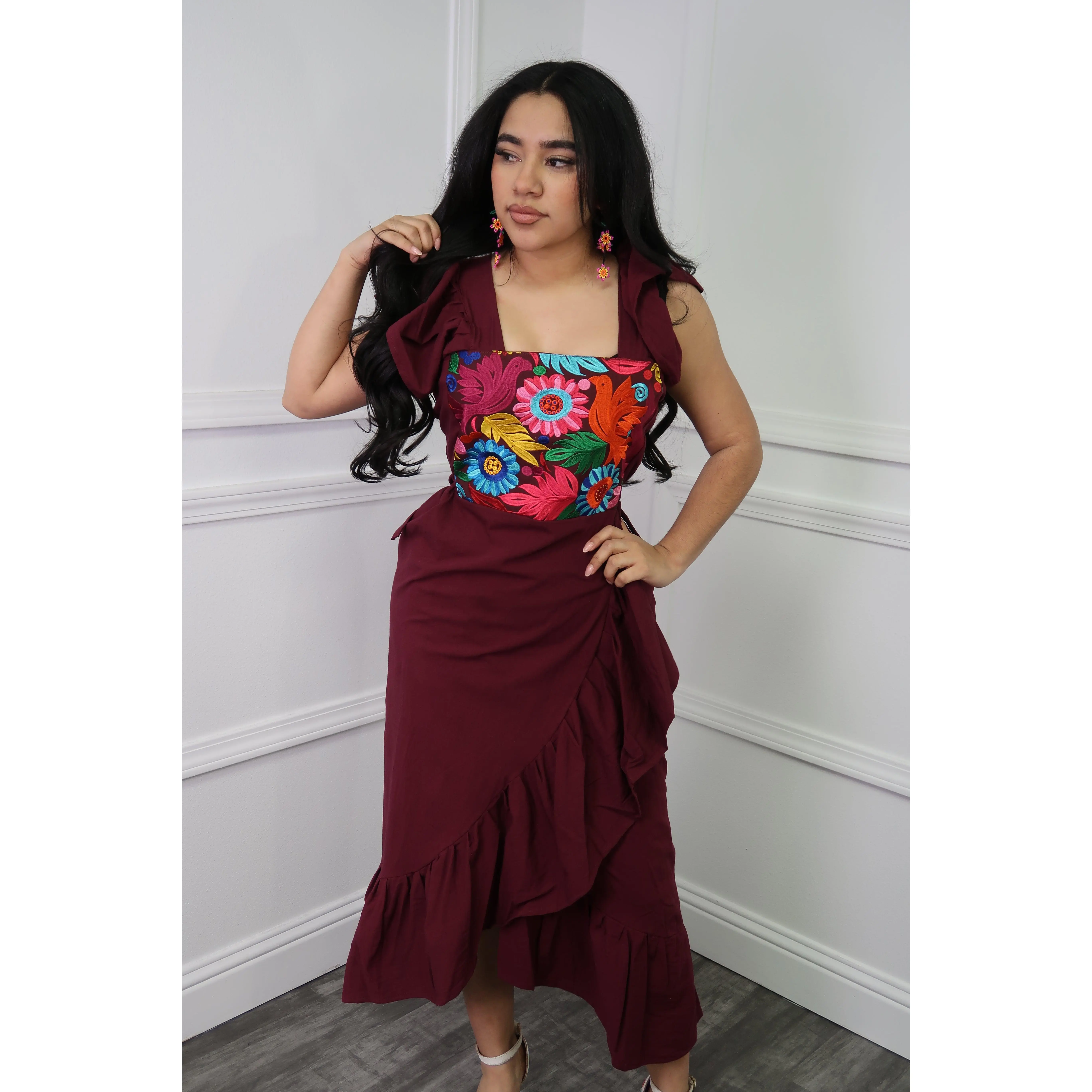 sachin and babi light blue dress Women's Mexican Embroidered Short Huipil Dress – LunaSol