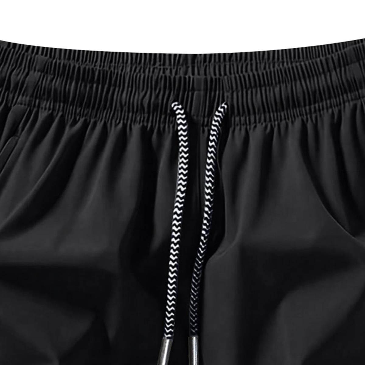 Men's 5-Pack Solid Color Quick-Dry Shorts, Casual Slightly Stretchy Elastic Waist Drawstring Shorts, Suitable for Summer Gym Workouts, Running, and Outdoor Activities, Comfortable and Adjustable SpringStatements