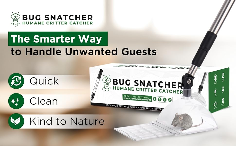 Bug Catcher Container & Extendable Stainless Steel Stick | See-Through Insect Trap for Spiders, Ants, Lizards | Humane Bug Catcher for Home | Educational Tool for Kids & Adults