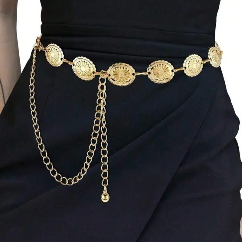 Punk Style Chunky Chain Waist Chain for Women Gold Color belt Amazon.com: COSYDAYS Gold Chain Belt Gothic Waist Chains  main image 4