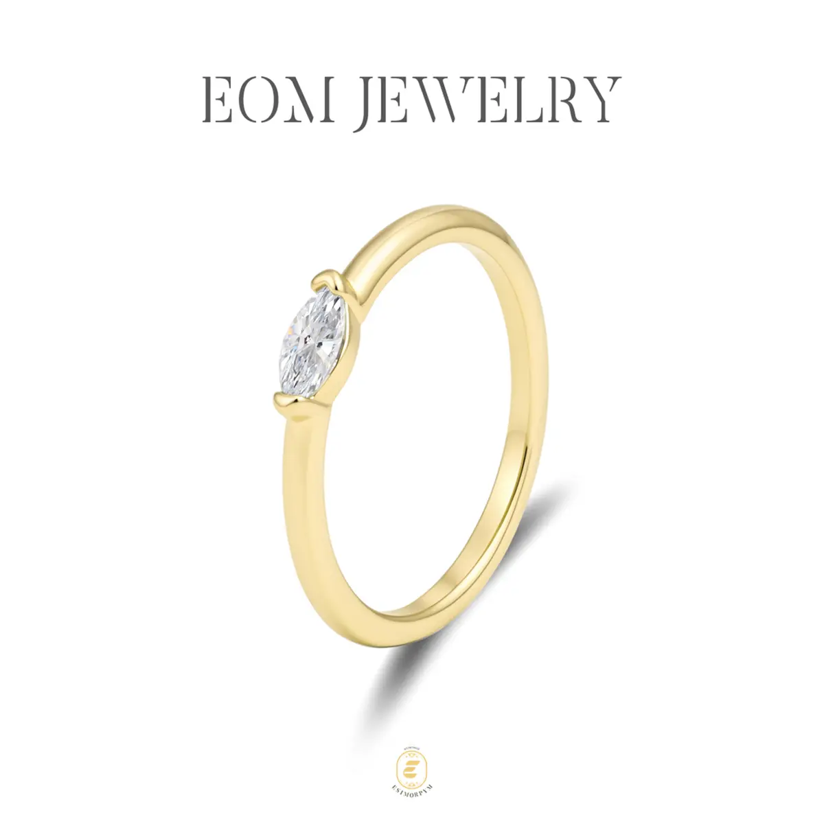 Moissanite Echo of Love Eternal Ring Silver-Plated Marquise Cut Jewelry Wedding Engagement Anniversary Valentine's Day Birthday Gift Daily Wear