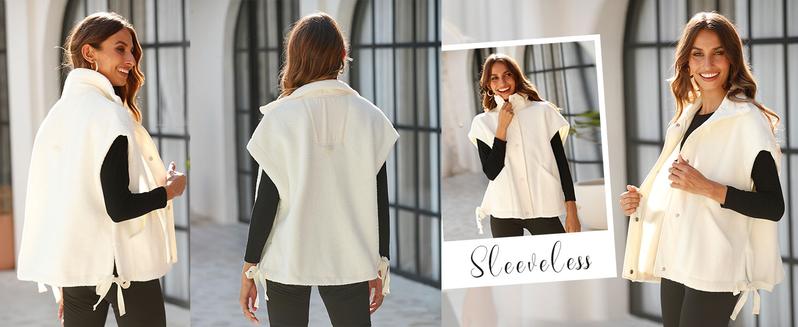 Naeduo Women's Fleece Vest Casual Sleeveless Button Down Winter Warm Sherpa Jacket with Pockets Armygreen Boxy Fit Polyester Material Naeduo Women's Fleece Vest Casual Sleeveless Button Down Winter Warm Sherpa Jacket with Pockets Armygreen Boxy Fit Polyester Material