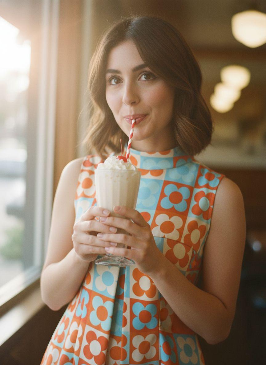 ORANGE & BLUE 1960S FLORAL STAND COLLAR DRESS Bohemian Summer Outfit Casual Everyday Wear