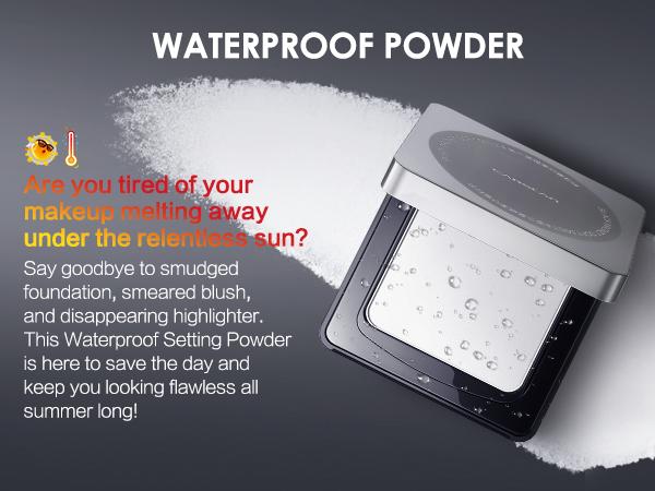 CARSLAN Black Magnet Pressed Setting Powder, 24H Longlasting Oil Control Translucent Powder, Poreless, Waterproof, Lightweight, No Caking, Talc Free