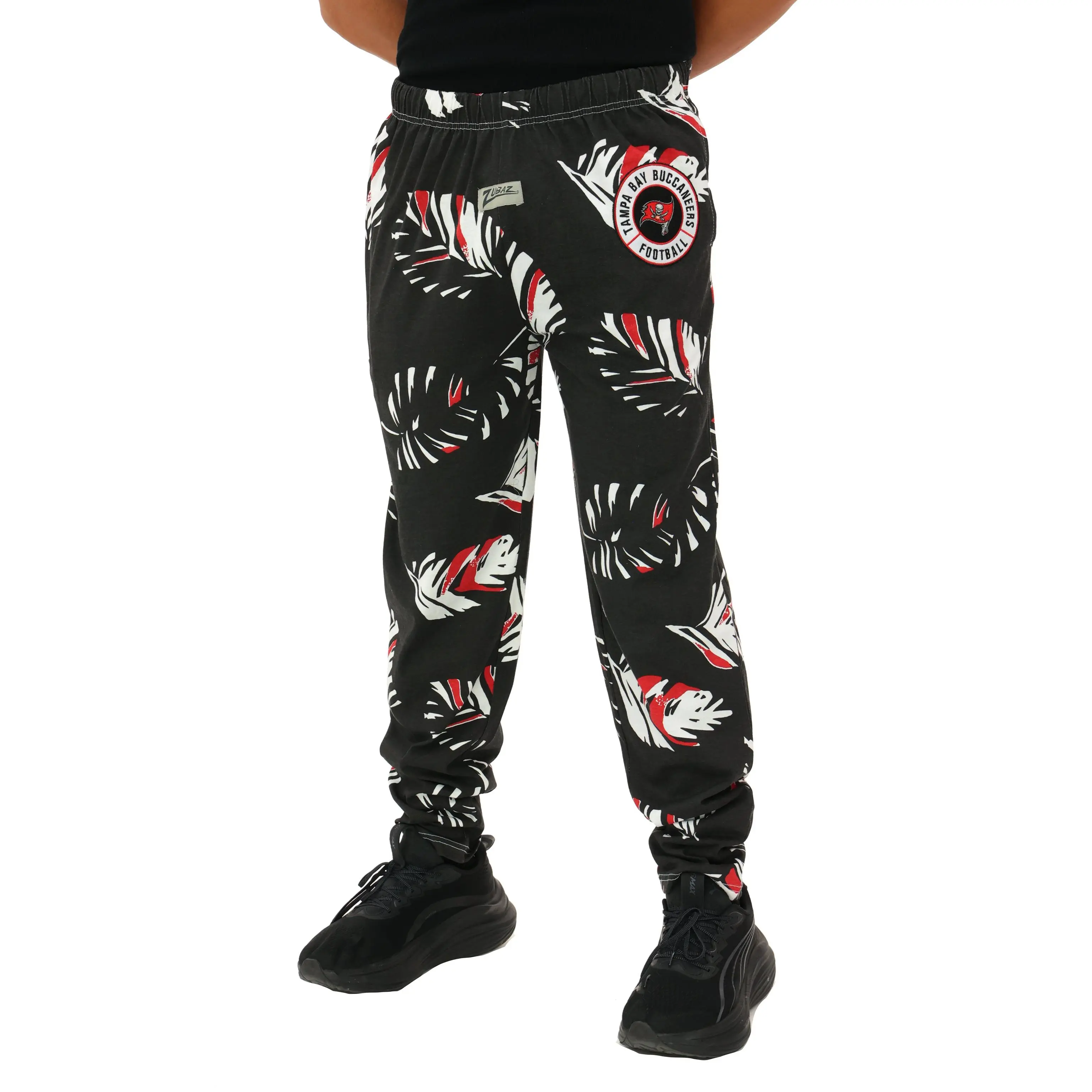Zubaz NFL Adult Unisex Z88 Embroidered Leaf 3 Color Pants, Tampa Bay Buccaneers