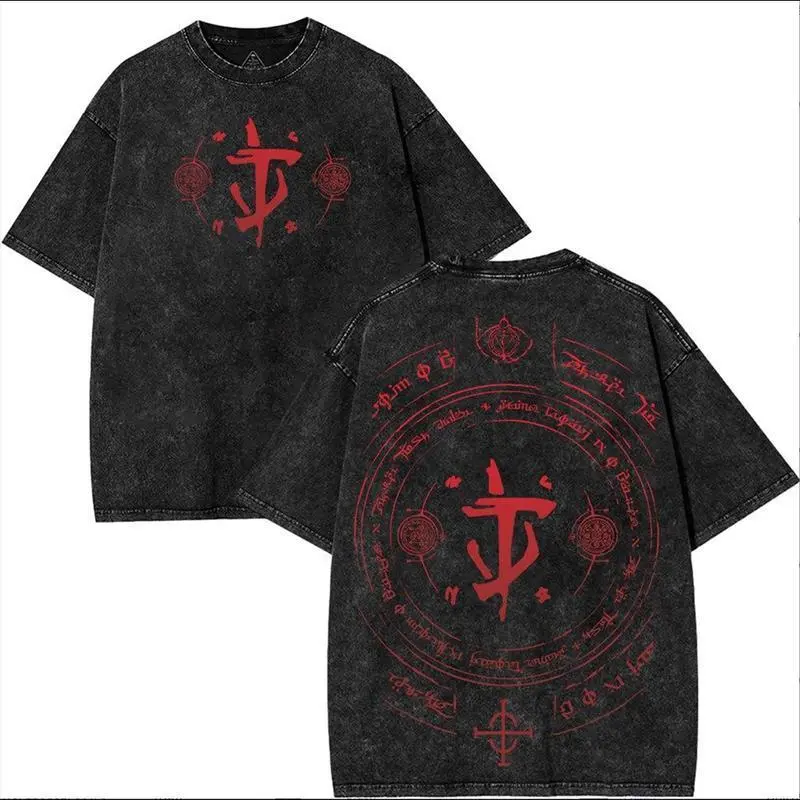 Doom The Dark Ages Eternal V5 Doom Slayer Game RPG Action Fps GOTY Washed Tshirt 2 Sided Cotton Unisex Menswear Graphic Tee