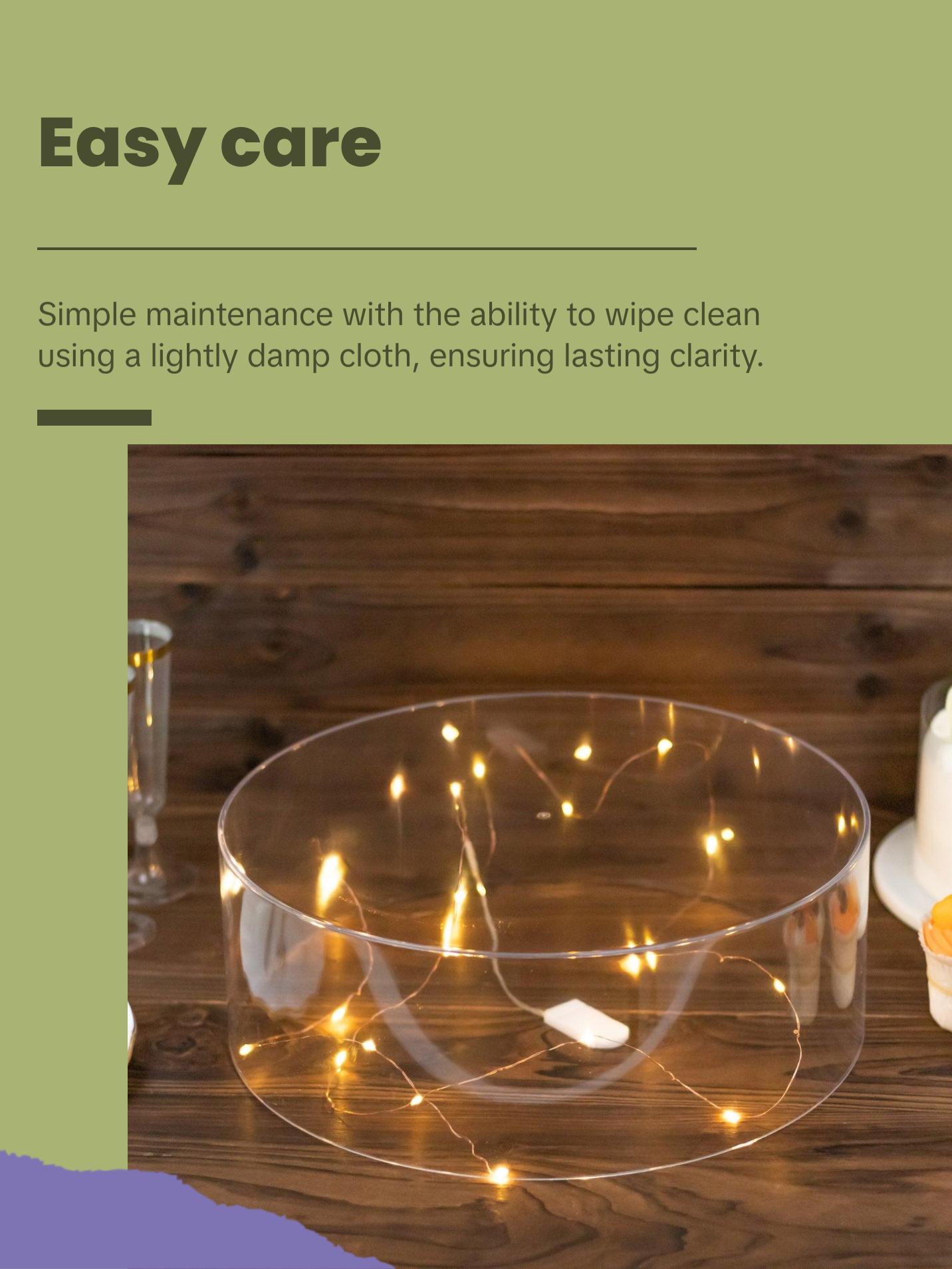 14" Round Acrylic Transparent Fillable Display Box Cake Stand, Clear Pedestal Riser With Hollow Bottom