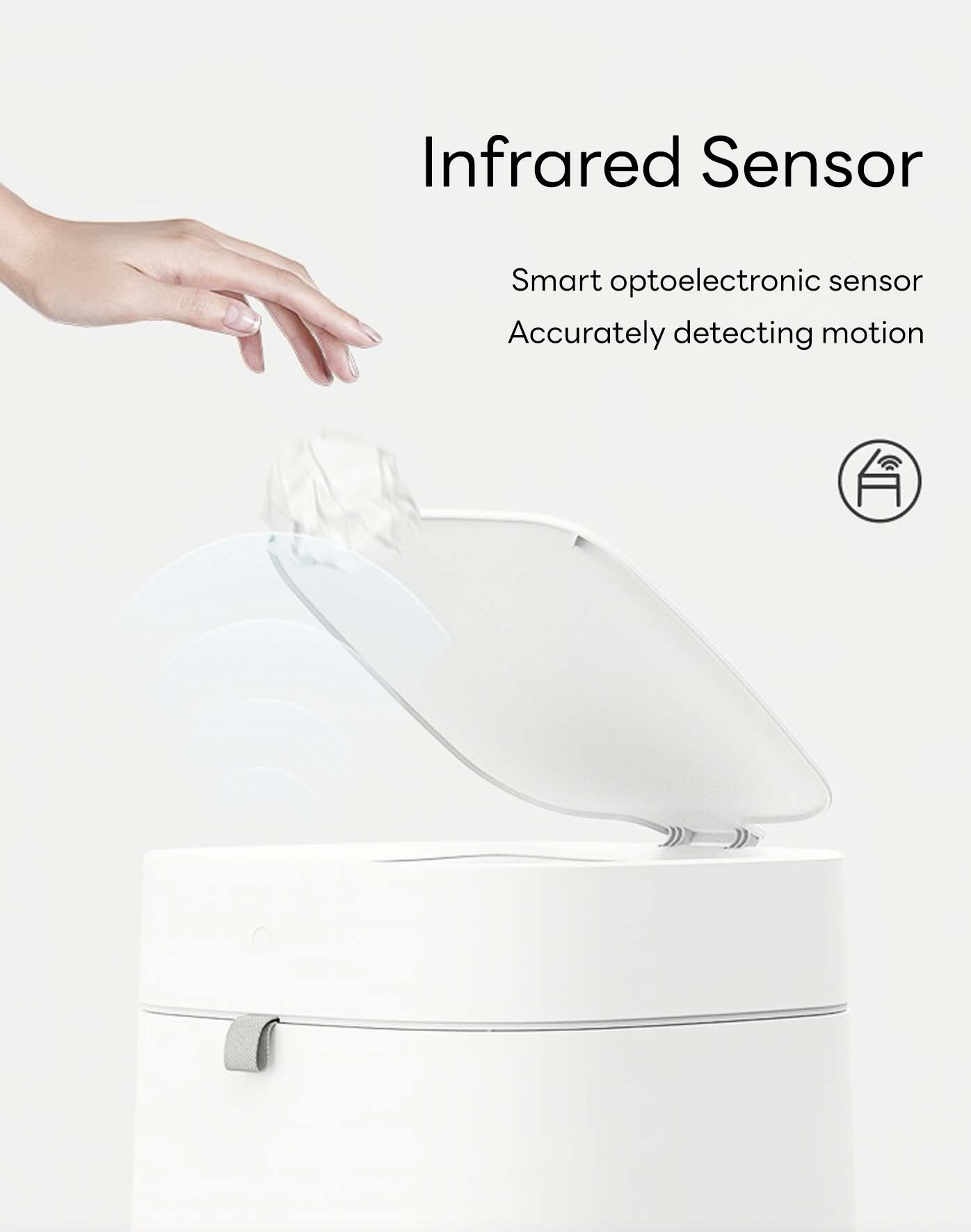 IntreLife 3.5 Gallon Smart Trash Can – Automatic Bag Sealing & Replacement, Motion Sensor Lid, Hands-Free Odor-Blocking Garbage Bin for Kitchen, Bathroom, Bedroom & Living Room (1 Refill Ring Included)