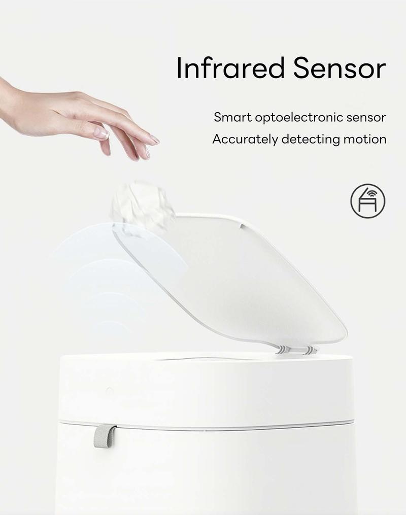 IntreLife 3.5 Gallon Self-Sealing Smart Trash Can – Automatic Refill Bin with Motion Sensor for Living Room, Bedroom, Kitchen, and Bathroom automatic motion Hygienic Waste Disposal Restroom Home Goods IntreLife 3.5 Gallon Self-Sealing Smart Trash Can – Automatic Refill Bin with Motion Sensor for Living Room, Bedroom, Kitchen, and Bathroom automatic motion Hygienic Waste Disposal Restroom Home Goods