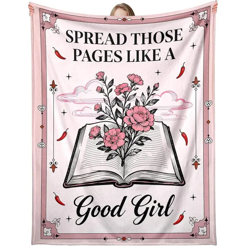 Spicy Blankets for Women, Funny Blankets for Reading Women Who Love Spicy Books, Book Lover Nerd Bookish, Book Themed Dark Romance BookTok Lover, Throw Blanket 60×80inch