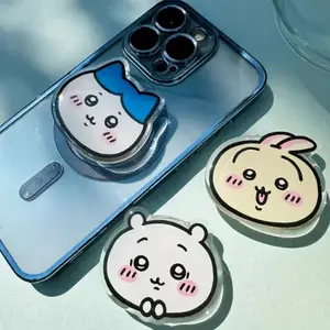 Chiikawa Kawaii Phone Grip, Usagi Hachiware Acrylic Charm, Cute Animal Kindle Stand & Phone Holder Accessory