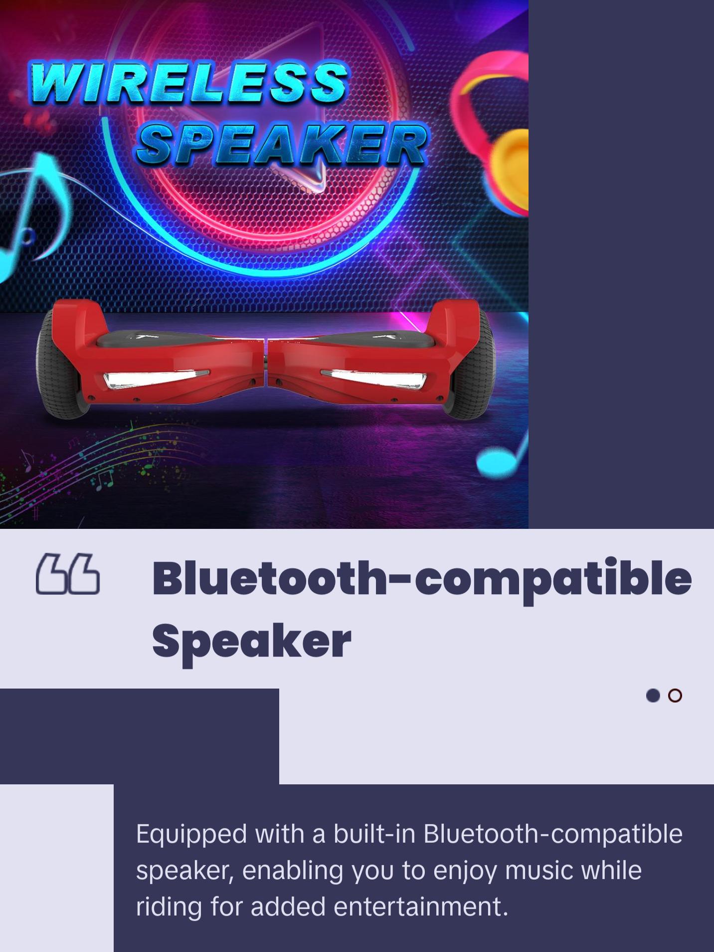 Hoverstar Flash Wheel Hoverboard 6.5 In Bluetooth Speaker with LED Lights Self Balancing Electric Scooter Red