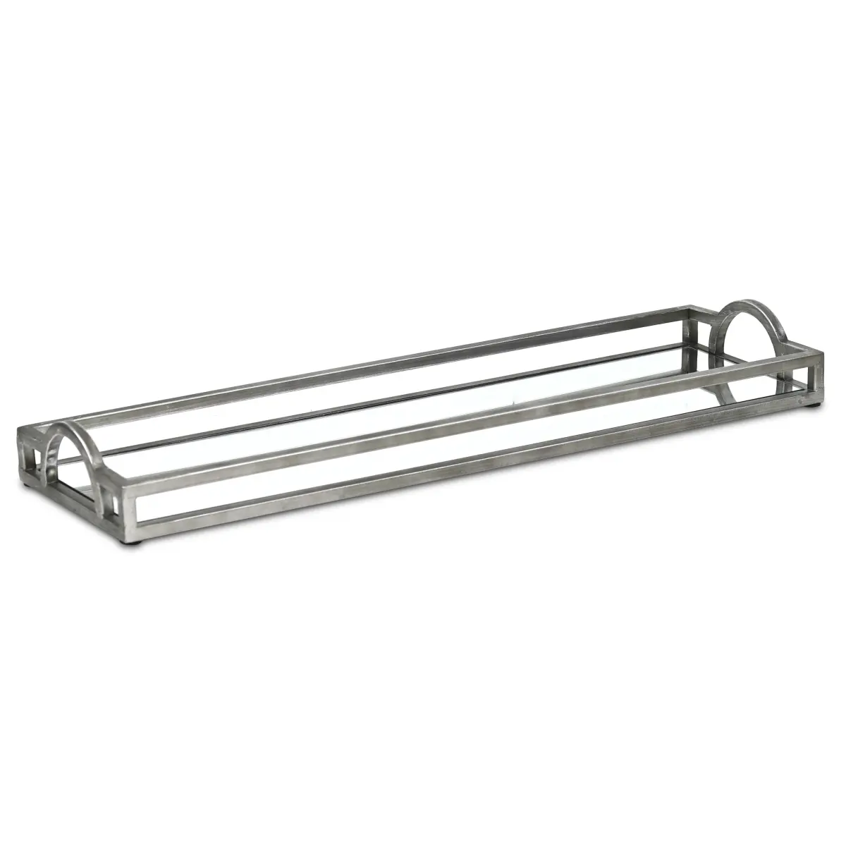 Cheungs 6215SV-S Sturdy Metal Verena Slim Rectangular Mirrored Tray - Silver, Ideal for Coffee Service (Tableware & Kitchenware Accessory)