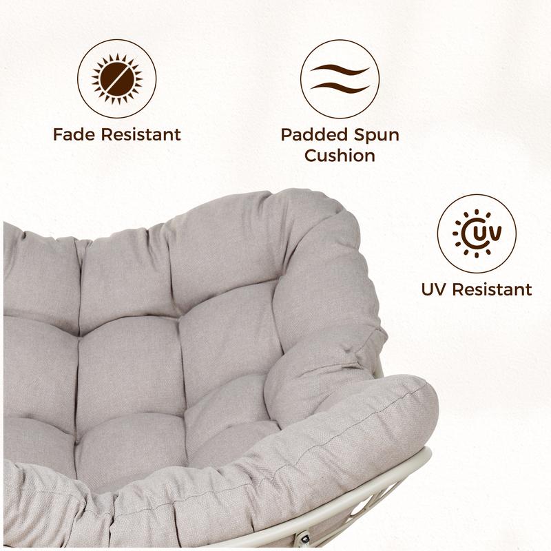 GRANDPATIO Oversized Rocking Chair with Cushion - Indoor/Outdoor Lounge Rocker, Beige