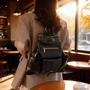 Vintage PU Leather Backpack for Women 2026 New Multi-use Shoulder Tote Bag, Luxury Large Capacity Bag, Suitable for Outdoor, Travel, Campus, Office, Available in (Black/Brown), Fashion Trendy Shoulder Bag    backpacks for school   backpacks for women