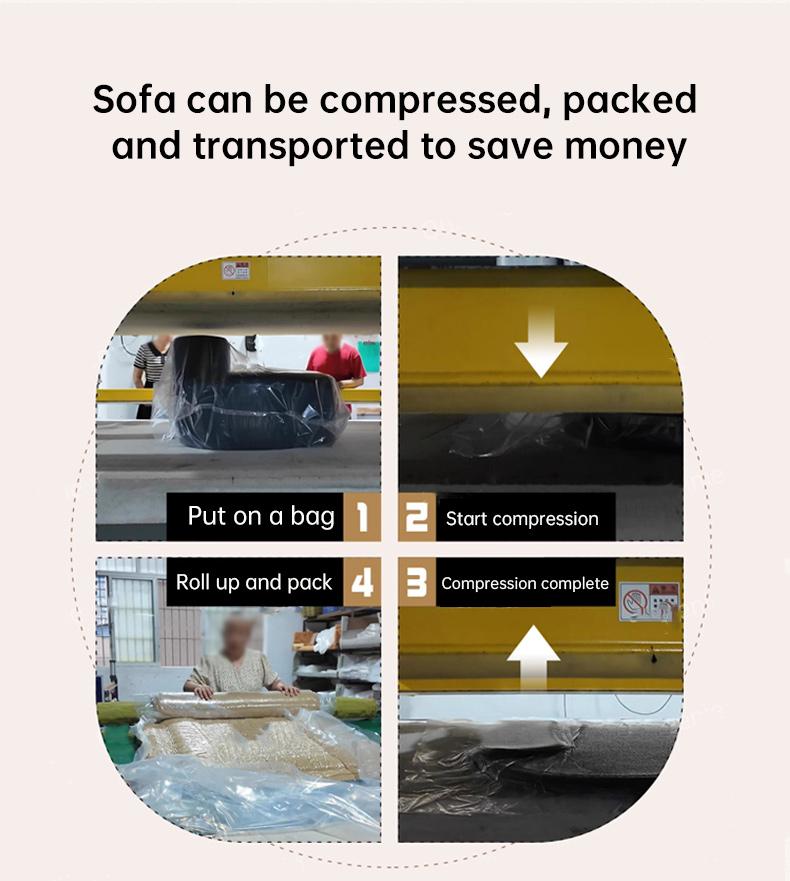 【3 Pack Shipment】[2 Free Pillows] U-Shaped Convertible Corduroy Sectional Sofa Compressed Corduroy Fast Shipping (US Warehouse) living room boneless sectional couch