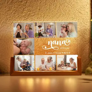 Customized Photo Frame with Night Light, Mini Birthday Gifts for Mom, Gift for Mom from Daughter, Son, Mothers Day for Mom, Mother's Day Gift Idea