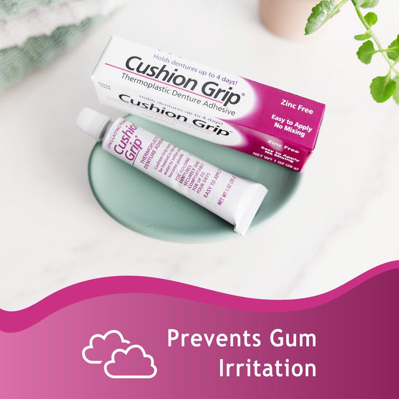 Cushion Grip Thermoplastic Denture Adhesive, 1 oz – Refits & Tightens Loose Dentures