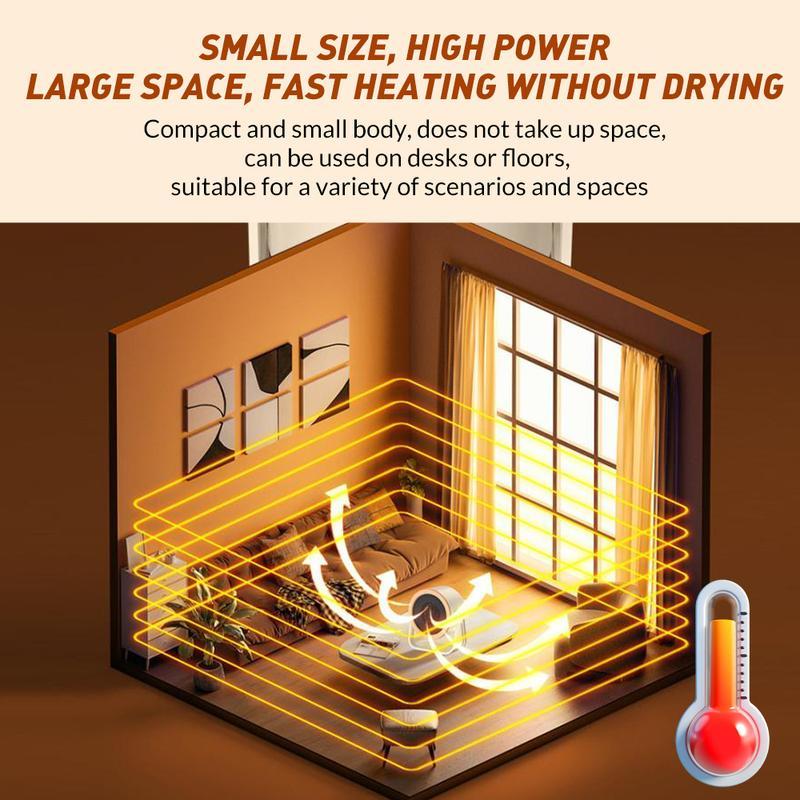 BougeRV Heater Outdoor & Desktop Portable Heater—— 2026 Hot Air Blower Mini Radiator Energy Efficient Winter Warmer Warmth Convenience Compact Design Low Energy Consumption Plug-in type, requires power outlet to use