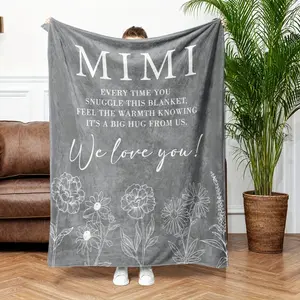 Mimi Flannel Blanket Gift | Warm  Soft Throw Blanket for Sofa | Mother's Day, Christmas Birthday Gift | 1pc Mixed Color Contemporary Blanket