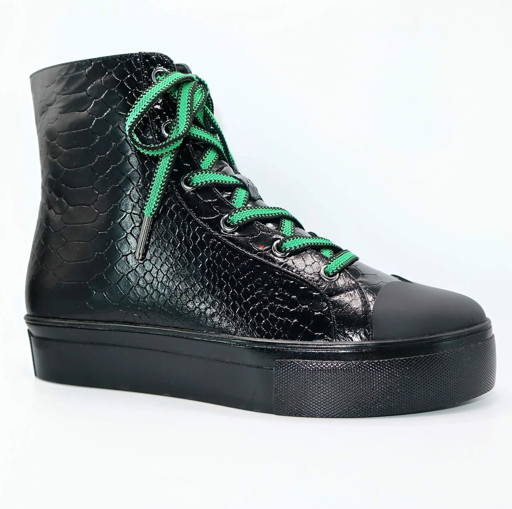 Michaela V Lucra Women's Black Italian Leather Sneakers