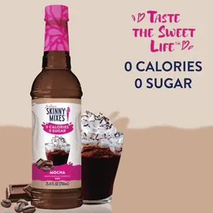 Mocha Syrup - Skinny Syrup Beverage Flavoring with 0 Calories & Sugar, 0 Calories & Sugar, Chocolate Flavor, 0 Calories