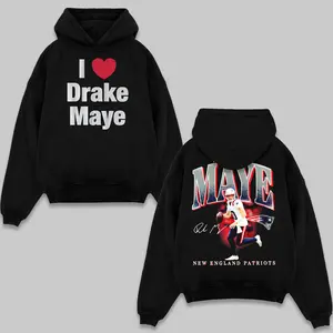 Patriots I Love Drake Maye Football Hoodie, Vintage Sport Shirt, New England Team Players Shirt, Game Day Outfits, American Football Graphic Shirt, Gift For Football Fans