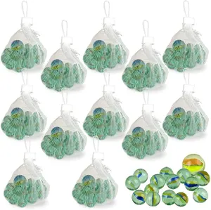 Marble Game Sets, Pack of 12, Include 14 Marbles and 1 Shooter Per Pack, Classic Marbles for Kids, Fun Indoor and Outdoor Toys, Great Party Favors and Goodie Bag Fillers