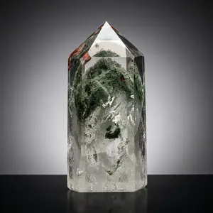 Madagascar Green Ghost Phantom Quartz Obelisk - 1.73LB Vitreous Healing Point | CrystalCloud Company