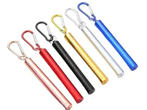 STAINLESS STEEL PORTABLE TELESCOPIC RETRACTABLE STRAW 2CT