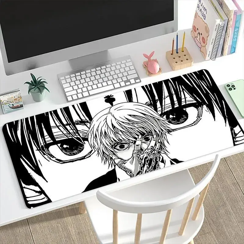 Anime Theme Large Office Desk Mat - 60cm*35cm/60x35cm*3mm, Steady Rubber Base, Stitched Edges, Aesthetic Desk Accessories for Laptops, Desktops, 60Cm*35Cm*3Mm