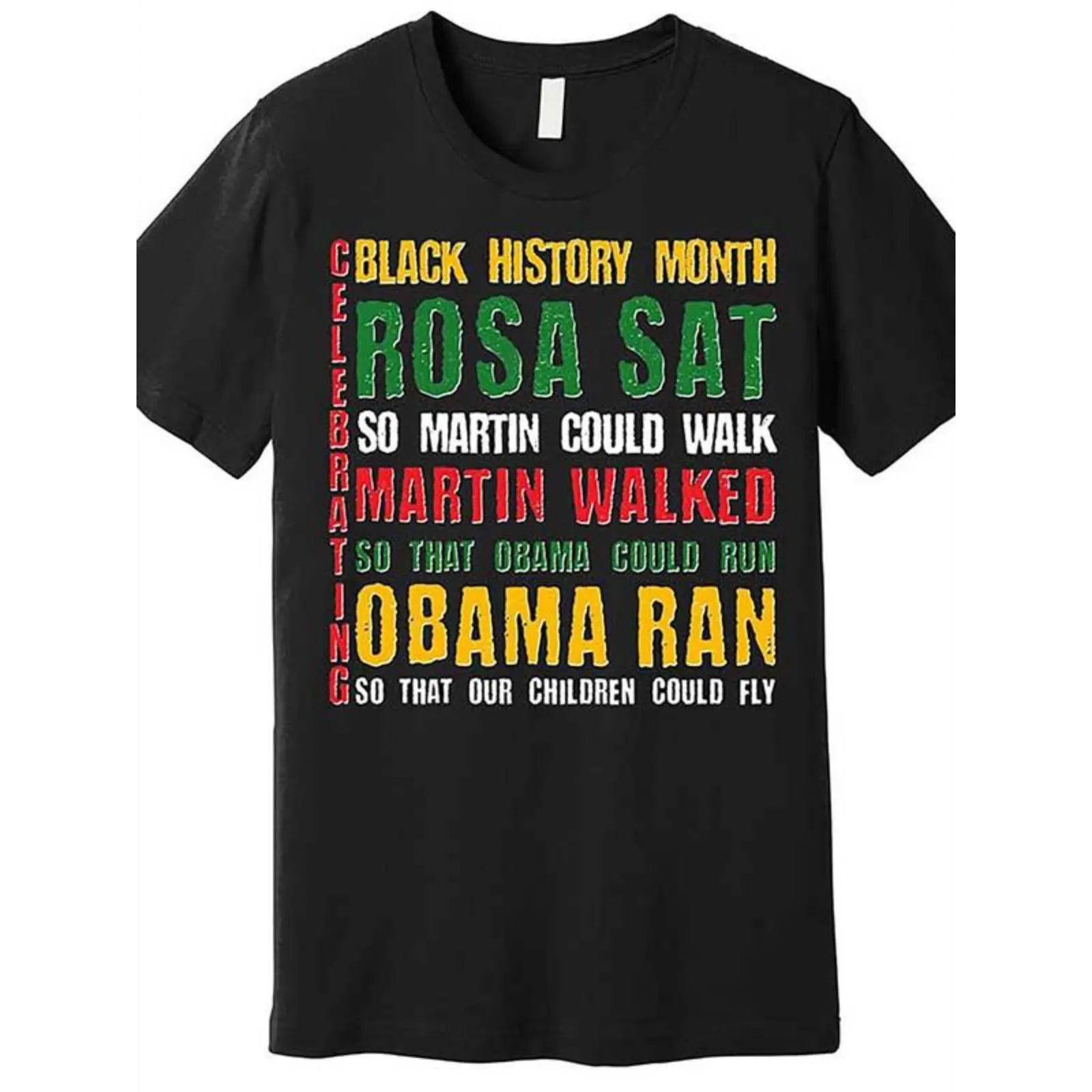 Men's Graphic T-Shirt with Black History Month Print, 100% Cotton Short-Sleeve Casual Everyday Wear Top