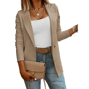 Cicy Bell Womens Casual Long Sleeve Blazers Solid Color Knit Blazer Work Office Open Front Blazer Jacket