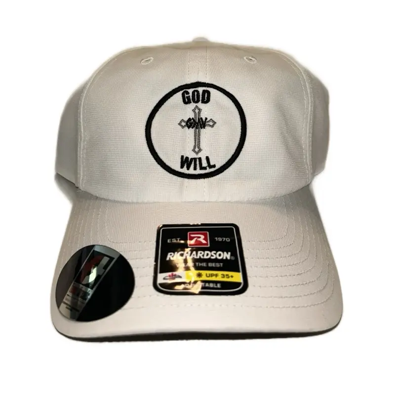 Richardson White God Will Regular Cap 220Light Clubhouse Cap w Hook & Loop Baseball Hat