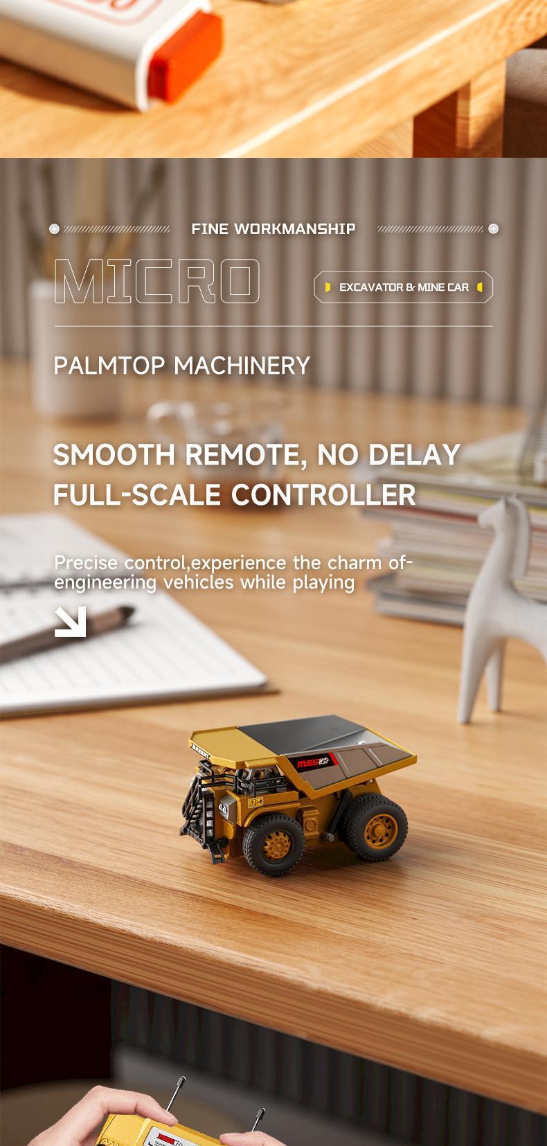 【Live Exclusive】BRRRRT 1/64 Mini Forklift Toy,Remote Control Excavator and Dump Truck Full Proportion Toy Set with Lights and Sounds for Adults Kids Boys and Girls RC Construction Vehicles