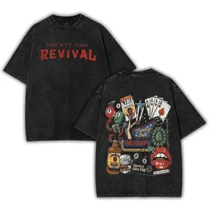 [100% Cotton]Retro Treaty Oak Revival Western Band 2025 Tour Merch, Metal Rock Band Heavyweight Cotton Washed Shirt, Oversize Lightweight Vintage Tee,y2k,Vintage,Streetwear Christmas Thanksgiving Cyber Monday cotton premium comfort