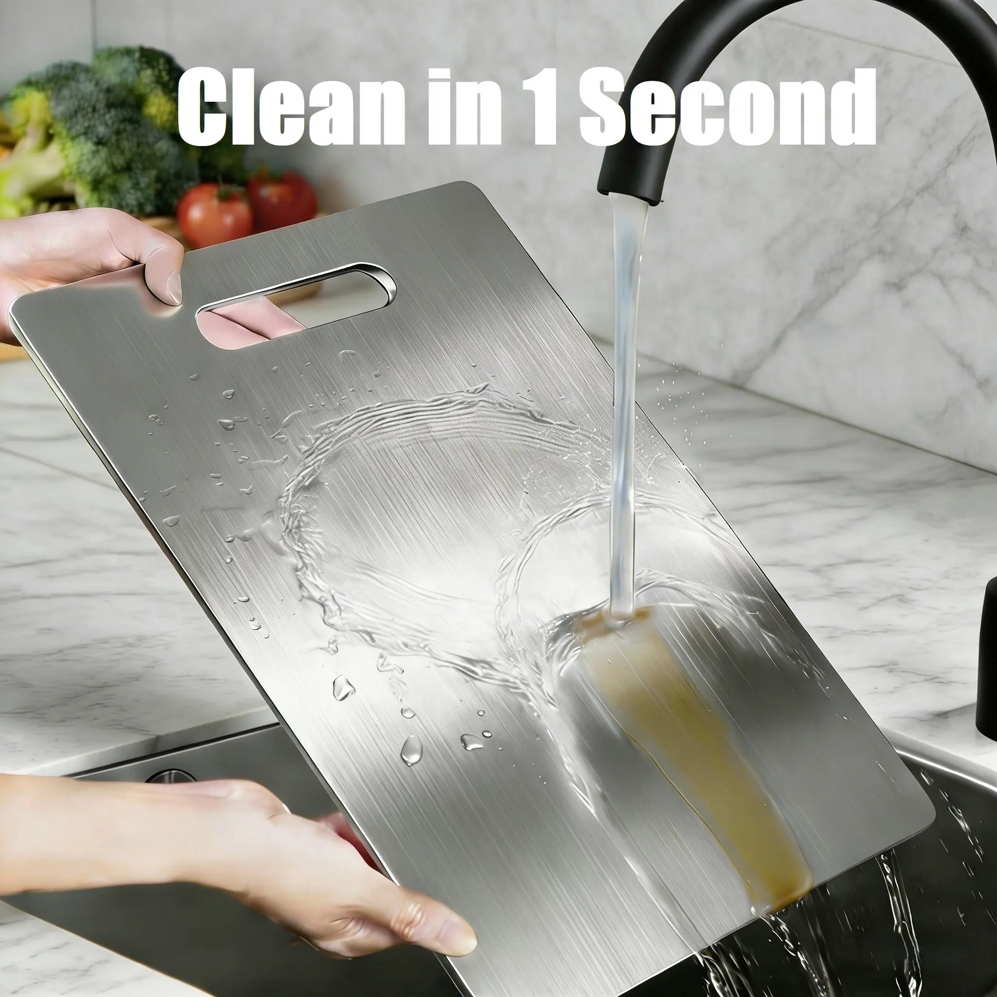 Stainless Steel Kitchenware Chopping Board - Mold-Resistant, Microplastic-Free, Odorless, Stain-Resistant, Dishwasher-Safe, Mother's Day Gift